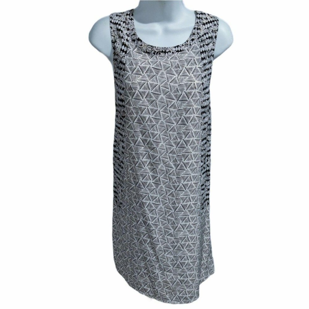 Skies Are Blue Black and White Sleeveless Shift Dress Size XS